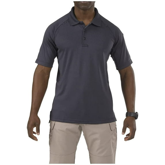 5.11 Work Gear Men's Performance Short Sleeve Polo Shirt, Moisture-Wicking Polyester, Charcoal, Large, Style 71049
