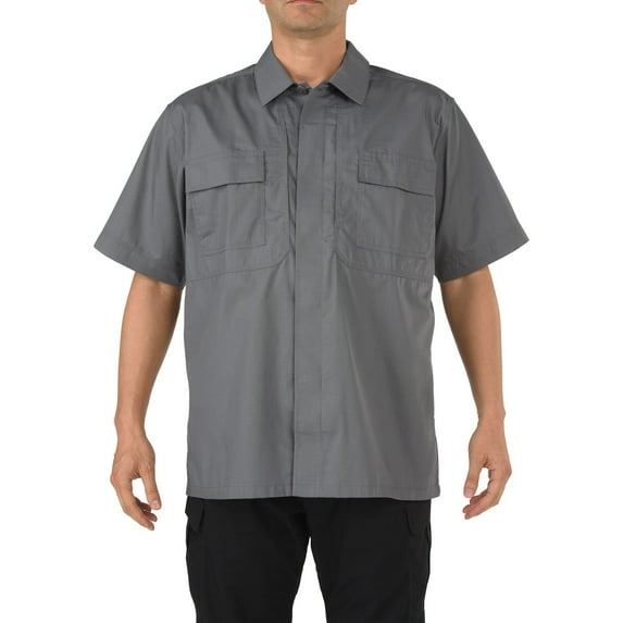 5.11 Work Gear Stryke Short Sleeve Polo Shirt, Flex-Tac Stretch Fabric, Teflon Finish, Storm, X-Large, Style 71354
