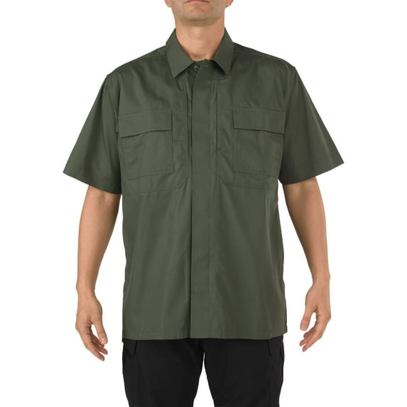 5.11 Work Gear Stryke Short Sleeve Polo Shirt, Flex-Tac Stretch Fabric, Teflon Finish, TDU Green, Large, Style 71354
