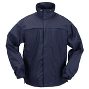 5.11 Work Gear Tac Dry Rain Shell Waterproof Jacket, Wind- and Water-Repellent, Dark Navy, 3X-Large, Style 48098