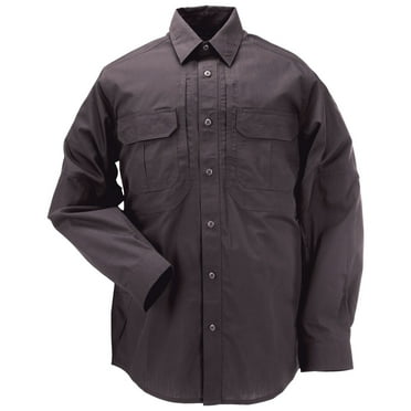 5.11 Work Gear Taclite Pro Long Sleeve Work Shirt, Poly-Cotton Fabric, Teflon Finish, Charcoal, X-Large, Style 72175