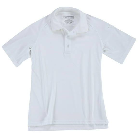 5.11 Work Gear Women's Polyester Fabric Performance Short Sleeves Polo Shirt, White, Large, Style 61165