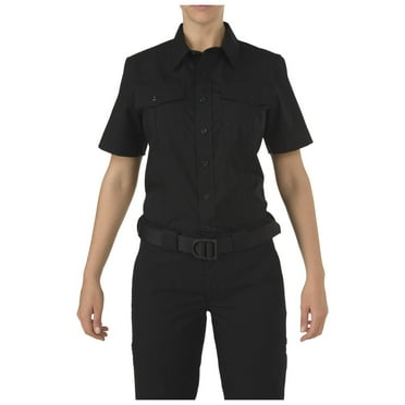 5.11 Work Gear Women's Stryke PDU Class A Short Sleeve Shirt, Flex-Tac Stretch Fabric, Black, X-Small/Tall, Style 61016