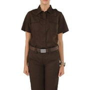5.11 Work Gear Women's Taclite PDU Class A Short Sleeve Shirt, Ripstop Fabric, Brown, Large/Regular, Style 61167