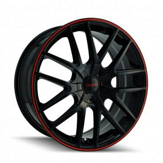 5-112, 5-120 PCD Tr60 Black & Red Ring Wheel