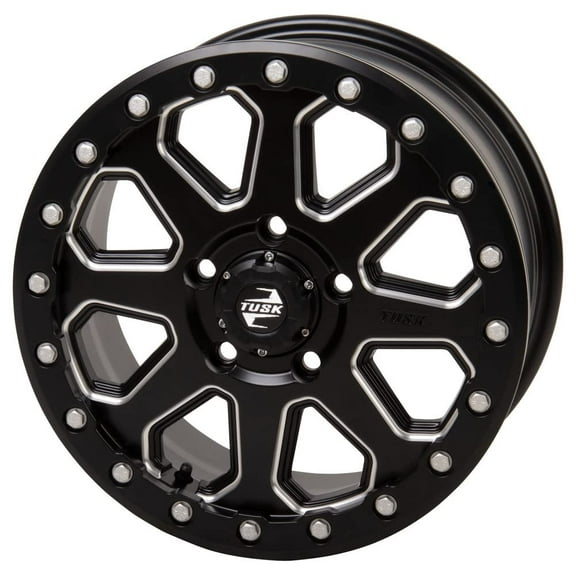5/114.3 (5/4.5) Tusk Uinta Beadlock Wheel 15x7 6+1 Milled/Black for Polaris