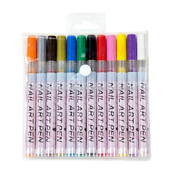 5/12/18/24/36/48 Colors Nail Art Pens Set 12 Colors Nail Art Markers,Christmas Gifts Nail Polish Pens Drawing Painting Pen For Home Salon,Quickly Dry Nail Art Nail Diy Decoration For Adult Kids