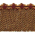 thumbnail image 1 of 5" (12.5cm) Alexander Collection Bullion fringe Trim with Fancy Scroll and Rosette Header # BFAX5,, Golden Raven Black #LX10 (Pure Black, Yellow Gold, Cherry Red) 12 Yards (36 ft/11m), 1 of 1