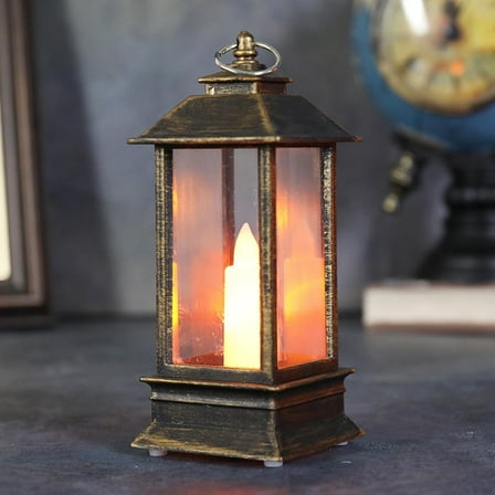 5.12" Vintage Lantern with LED Flameless Candle, Small Hanging Decorative Lights, Battery Operated LED Decoration Lanterns for Indoor Outdoor Garden Yard Home Decor
