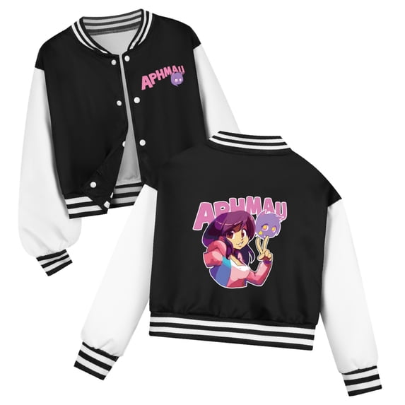 5-12 Year Old APHMAU Girls' Jacket Kids Baseball Team Casual Role Printed Snap Fashion Jacket