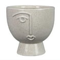 thumbnail image 1 of 5.12 in. Stoneware Modern Tabletop Planter or Vase with Face Design, 1 of 1