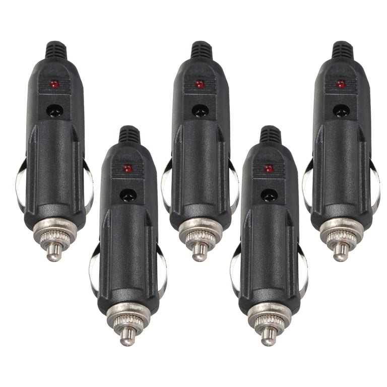 24 volt cigarette lighter plug 5*12v/24v High Heat Resistant Male Car Cigarette Lighter Socket Plug Connector With Fuse Red LED Car Charger DIY Part