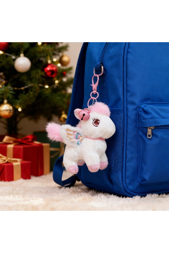 5.12in Cartoon Little Horse Pendant Plush,Christmas Decoration Keychain,2026 Year of the Horse Festival Toy,Cute Bag Pendant,Soft Polyester Plush,Holiday Ornament Gift,Kids Collectible Toy