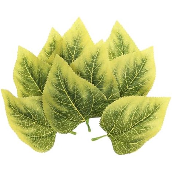 5.12x3.15 Artificial Silk Sunflowers Leaf, 40 Pcs Artificial Green Fake Leaves