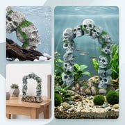 5.12x5.51in Resin Skull Aquarium Ornament A - Simulation Skeleton Fish Tank Decor for Aquarium, Tank, and Shelf Decor