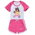 thumbnail image 1 of 5-13 year old APHMAU girls' short sleeved set, short sleeved T-shirt shorts sports set, 1 of 3