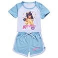 thumbnail image 1 of 5-13 year old APHMAU girls' short sleeved set, short sleeved T-shirt shorts sports set, 1 of 3