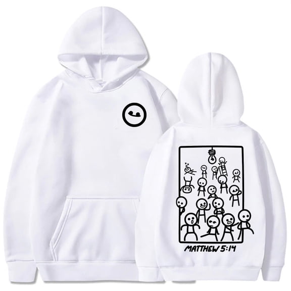 5:14 Gospel of Matthew Christian Jesus Hoodies Winter Warm Fleece Hooded Sweatshirts Long Sleeve Loose Pocket Pullover