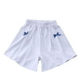 thumbnail image 1 of 5-14 Years Children Toddler Girls Shorts Elastic Elastic Waist Pleated Shorts Tween Casual Summer Trendy Bowknot Short for Kids, 1 of 3