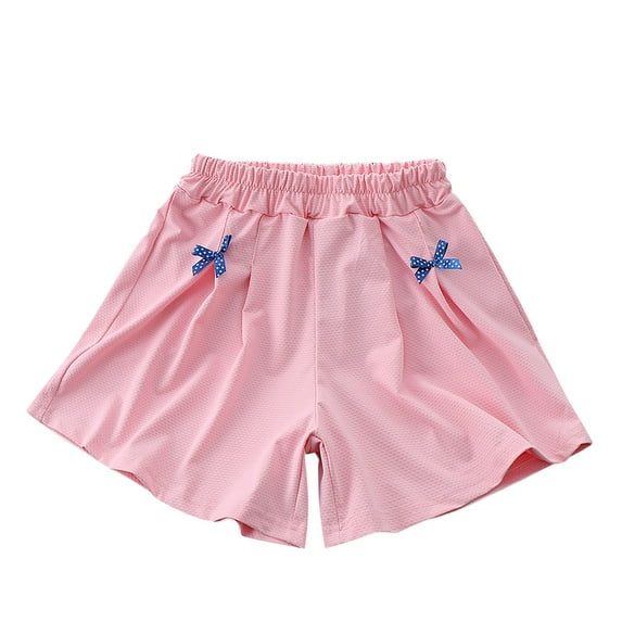 5-14 Years Children Toddler Girls Shorts Elastic Elastic Waist Pleated Shorts Tween Casual Summer Trendy Bowknot Short for Kids