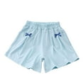 thumbnail image 1 of 5-14 Years Children Toddler Girls Shorts Elastic Elastic Waist Pleated Shorts Tween Casual Summer Trendy Bowknot Short for Kids, 1 of 3