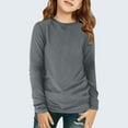 thumbnail image 1 of 5-14 Years Girls Long Sleeve Shirts Casual Loose Tops Fall Winter Fashion Dressy Basic Trendy Outfits Clothes 2024 2025, 1 of 6