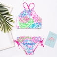 thumbnail image 1 of 5-14 Years Ruffle Baby Kid Swimsuit Swimwear Strawberry Print Kids Girls Bikini Set 2023 Summer Beach Child Student Bathing Suit, 1 of 6