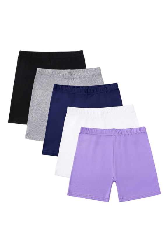 5-14 Years Toddler Kids Girls Leggings Shorts High Waist Bike Cartwheel Shorts Under Dress Dance Short for Children, 5pcs