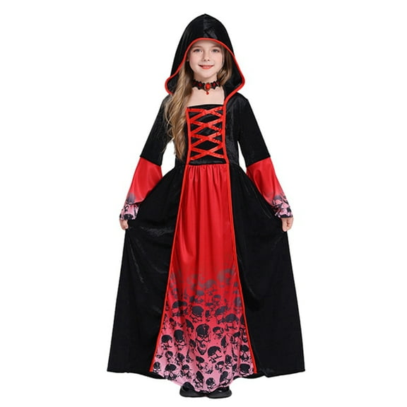 5-14Y Boys Girls Halloween Costumes Kids Grim Reaper Costume Set Scary Ghost Cosplay Outfit Halloween Party Favors Gifts(Glowing Glasses Optional)
