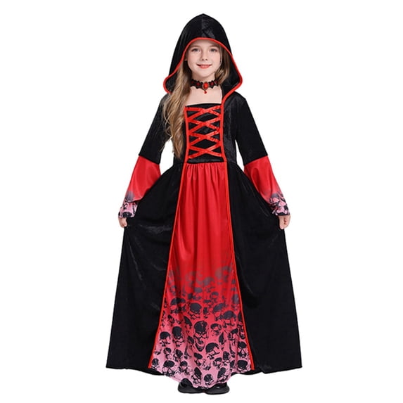 5-14Y Boys Girls Halloween Costumes Kids Grim Reaper Costume Set Scary Ghost Cosplay Outfit Halloween Party Favors Gifts(Glowing Glasses Optional)