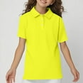 thumbnail image 1 of 5-14Y Girls School Uniform Short Sleeve Polo Shirt Button Closure for Kids, 1 of 6