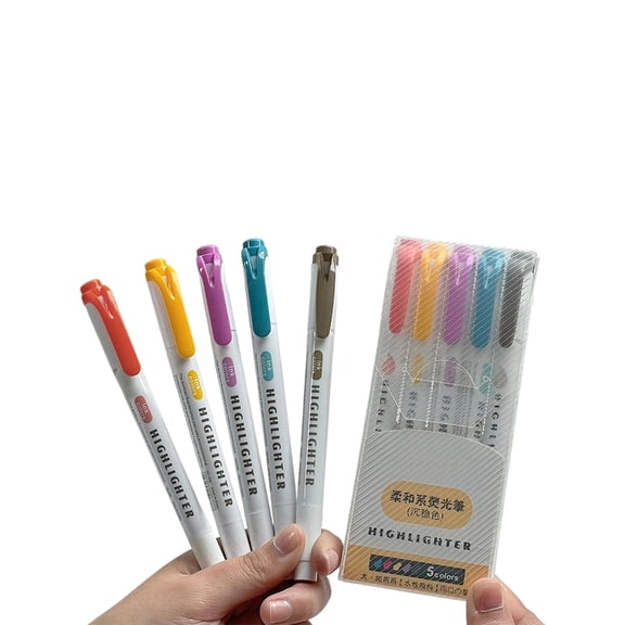 5/15Pcs Double Ended Highlighter Double Head Fluorescent Markers for Card Making Highlighting Journaling Scrapbooking