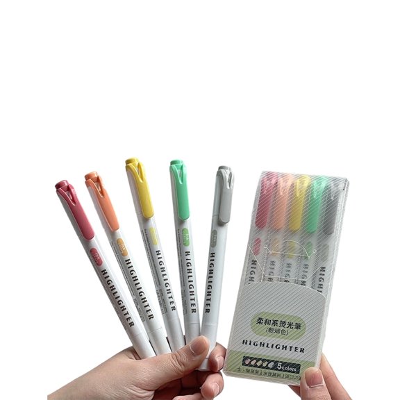 5/15Pcs Double Ended Highlighter Double Head Fluorescent Markers for Card Making Highlighting Journaling Scrapbooking