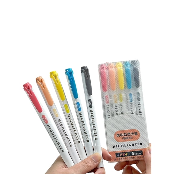 5/15Pcs Double Ended Highlighter Pen Fluorescent Markers Quick Dry for Scrapbooking Planner Calendar Notebook Journal