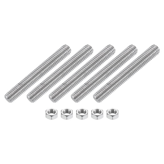 5/16"-18 Fully Threaded Rod, 5Pcs 304 Stainless Steel 2.4" Long Threaded Screw