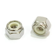 Bolt Dropper 100 Pack of 5/16"-18 Locknuts - Stainless Steel Finish Hex Nuts with Nylon Insert - 304 18-8 Grade for 5/16 Bolt and Hardware Fastening - Strong Hold