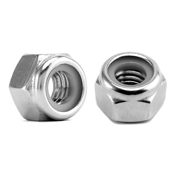 5/16-18 Nylon Insert Hex Lock Nuts 100Pcs 304 Stainless Steel Locknuts Drive Bright Finish by