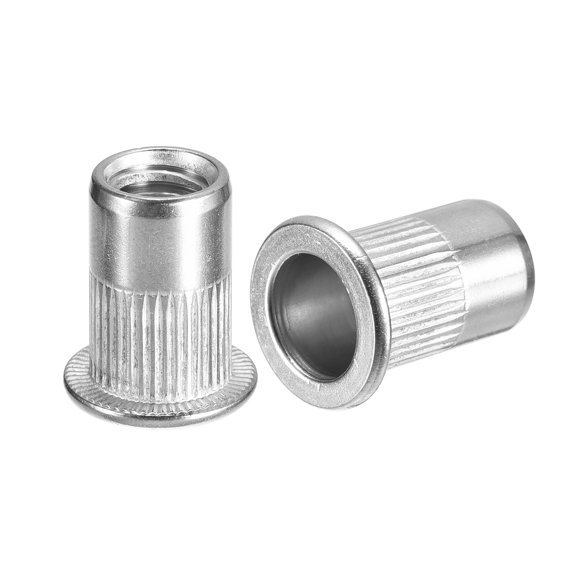 5/16-18 Rivet Nuts, 20 Pack 304 Stainless Steel Knurled Flat Head Threaded Insert Nuts for Metal, Plastic