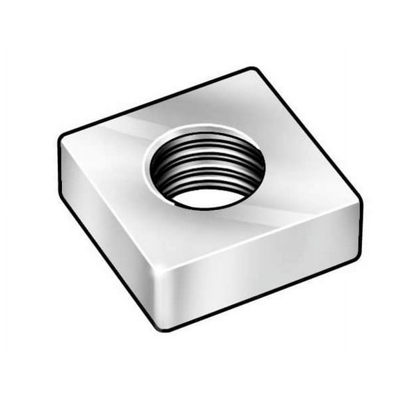 5/16"-18 Steel Zinc Plated Finish Machine Screw Square Nut, 100 pk.