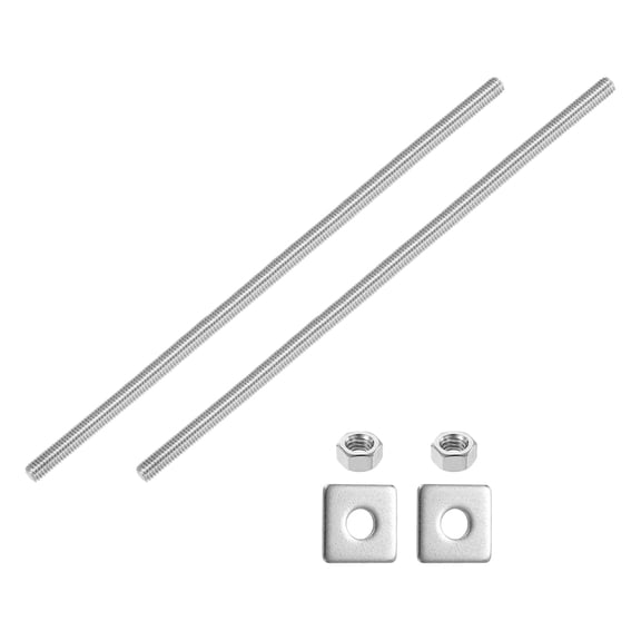 5/16"-18 UNC Fully Threaded Rod, 2Pack 304 Stainless Steel 9.8" Screw with Washer