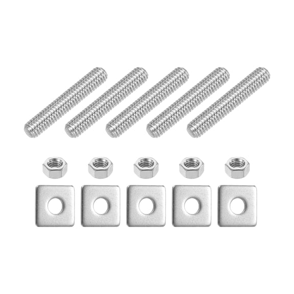 5/16"-18 UNC Fully Threaded Rod, 5Pack 304 Stainless Steel 1.8" Screw with Washer