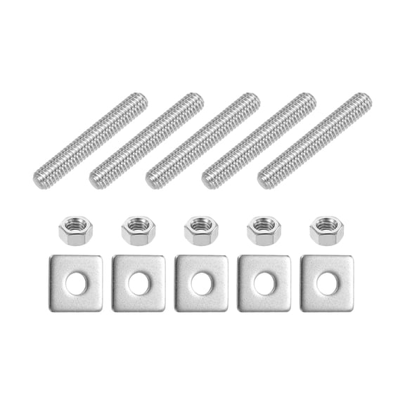 5/16"-18 UNC Fully Threaded Rod, 5Pack 304 Stainless Steel 2" Screw with Washer