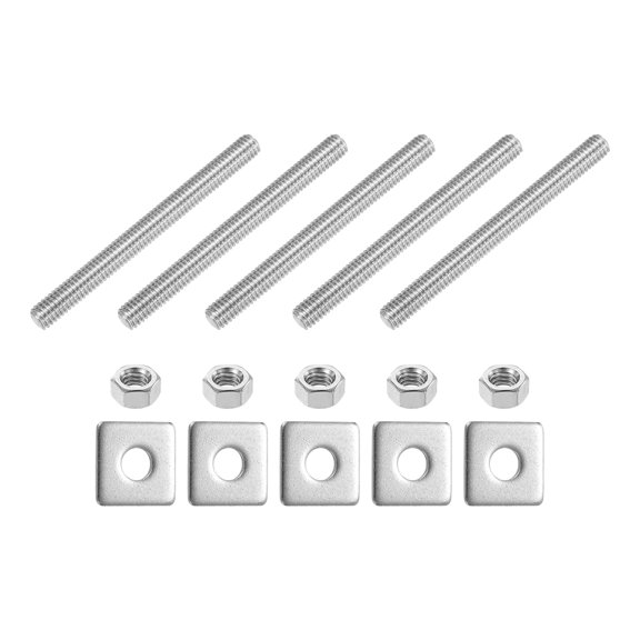 5/16"-18 UNC Fully Threaded Rod, 5Pack 304 Stainless Steel 3.5" Screw with Washer
