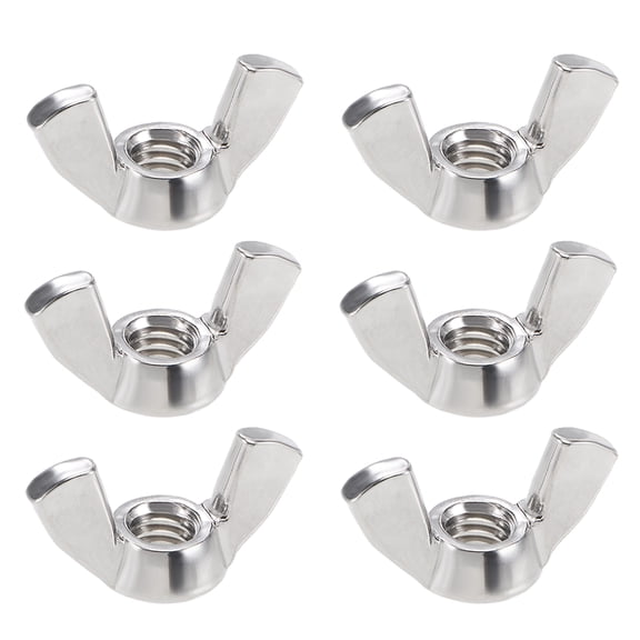 5/16"-18 Wing Nuts 304 Stainless Steel Shutters Butterfly Nut Hand Twist Tighten Fasteners Parts 6 pcs
