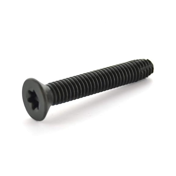 5/16-18 x 1 1/2 Flat Head Floorboard Thread Cutting Screws (100 pcs), Type F, (Star - Six Lobe Drive), Black Phosphate Finish, Countersunk, T-40 Drive (Carton: 100pcs) Alloy Steel