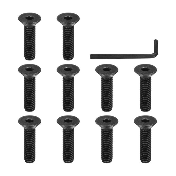 5/16-18 x 1-1/4 Inch Flat Head Socket Cap Screws Hex Socket Drive Machine Screws UNC Coarse Full Thread Black 10 Pcs