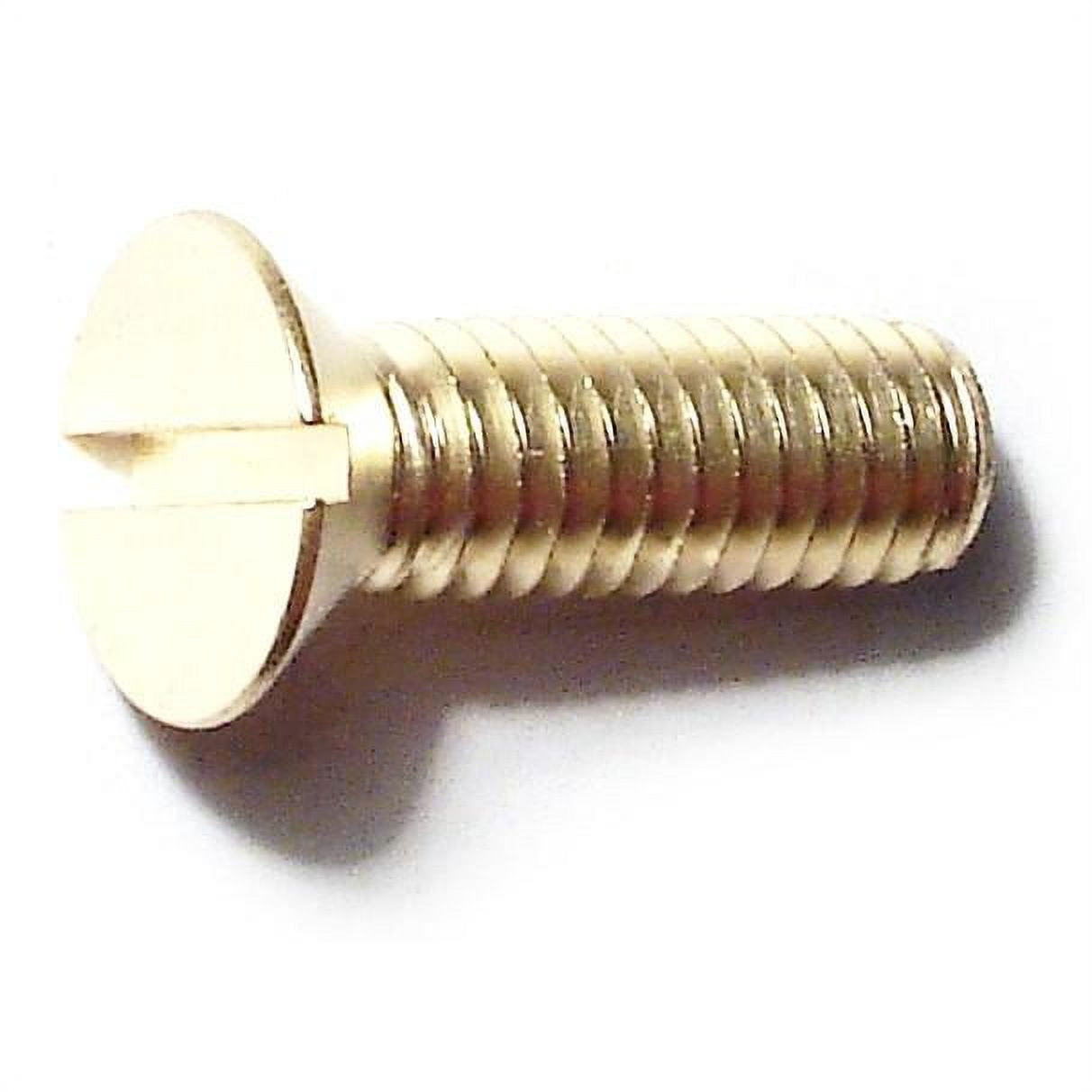 5/16"-18 x 1" Brass Coarse Thread Slotted Flat Head Machine Screws (10 pcs.)