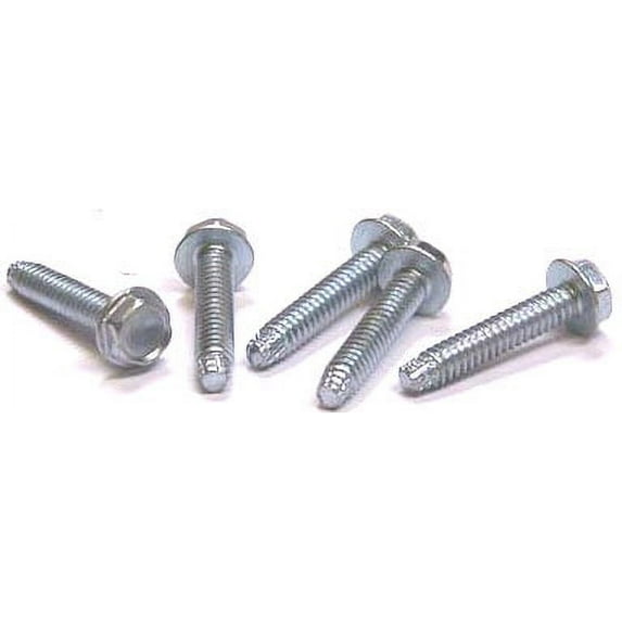 5/16-18 x 1" Type F Thread Cutting Screws / Unslotted / Hex Washer Head / Steel / Zinc / Serrated - 1500 Piece Carton