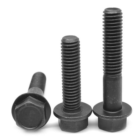 5/16-18 x 2 1/2 Coarse Thread Grade 8 Hex Flange Screw no Serration Alloy Steel Thermal Black Oxide Pk 10