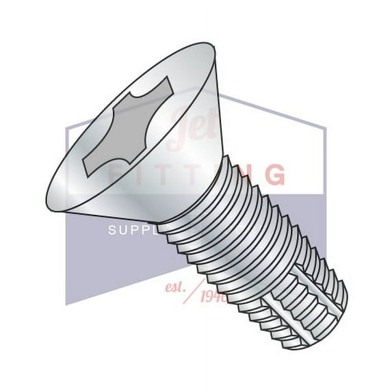 5/16-18 x 2 1/4" Type F Thread Cutting Screws | Phillips | Flat Head | Steel | Zinc (Quantity: 700)